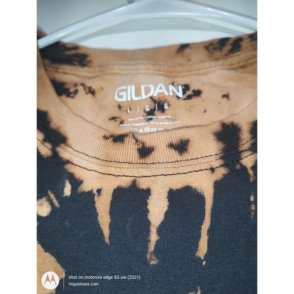 Wild Ones War is Hell PUNK custom black bleached Tee, T-Shirt Sz L Unisex - Picture 3 of 3